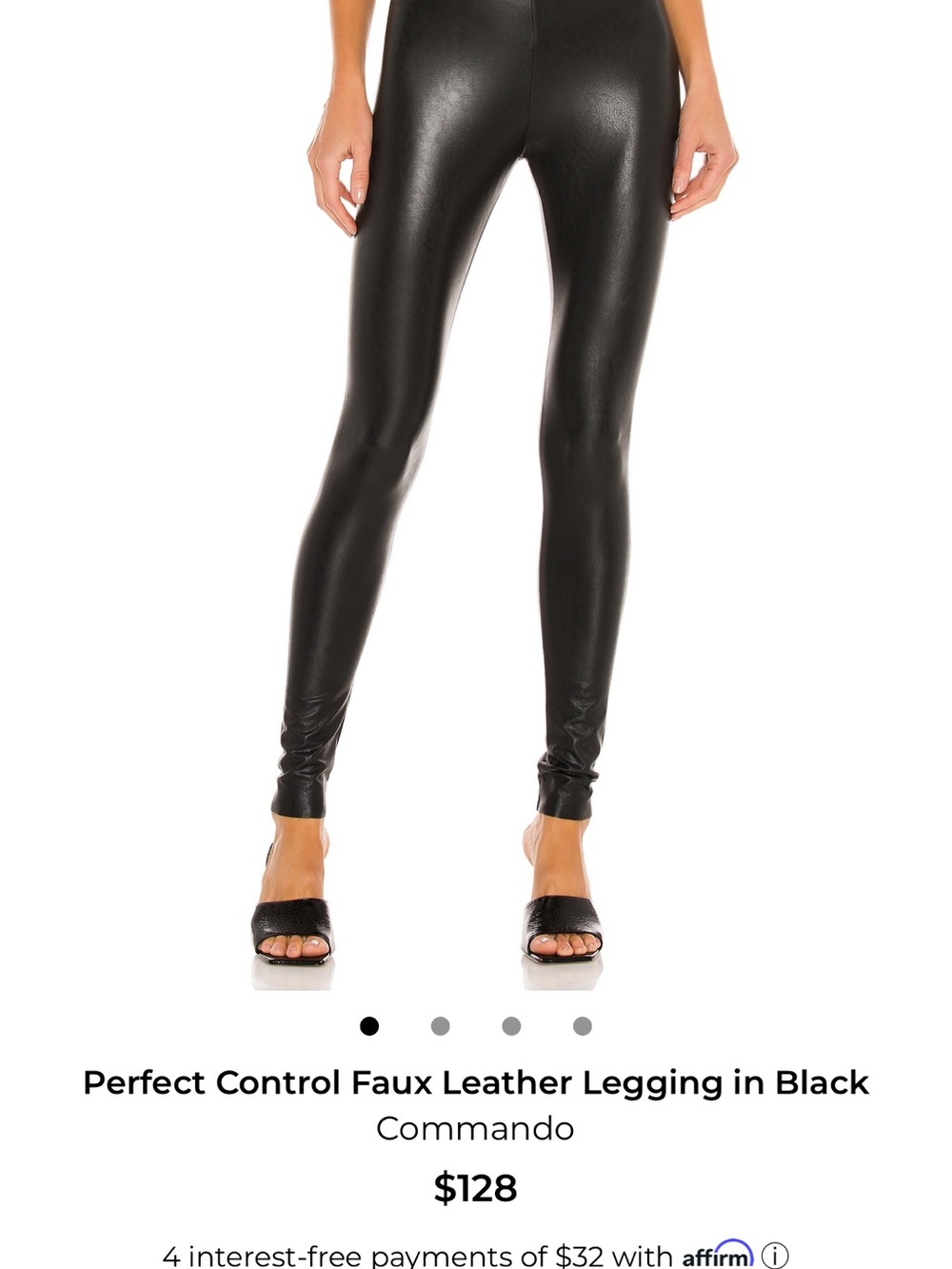 Commando Black Faux Leather Control Leggings